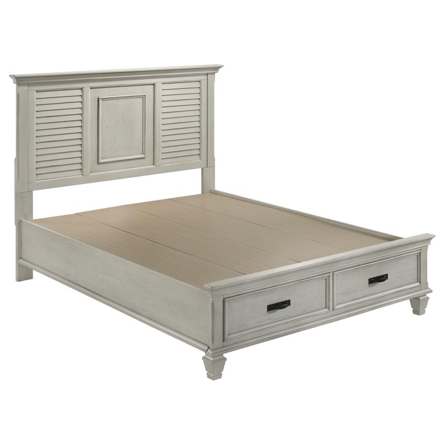 Franco Storage Bed, Distressed White – view 2