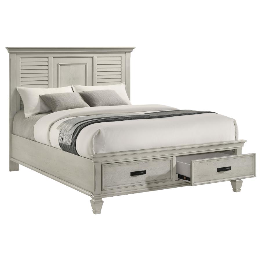 Franco Storage Bed, Distressed White – view 3