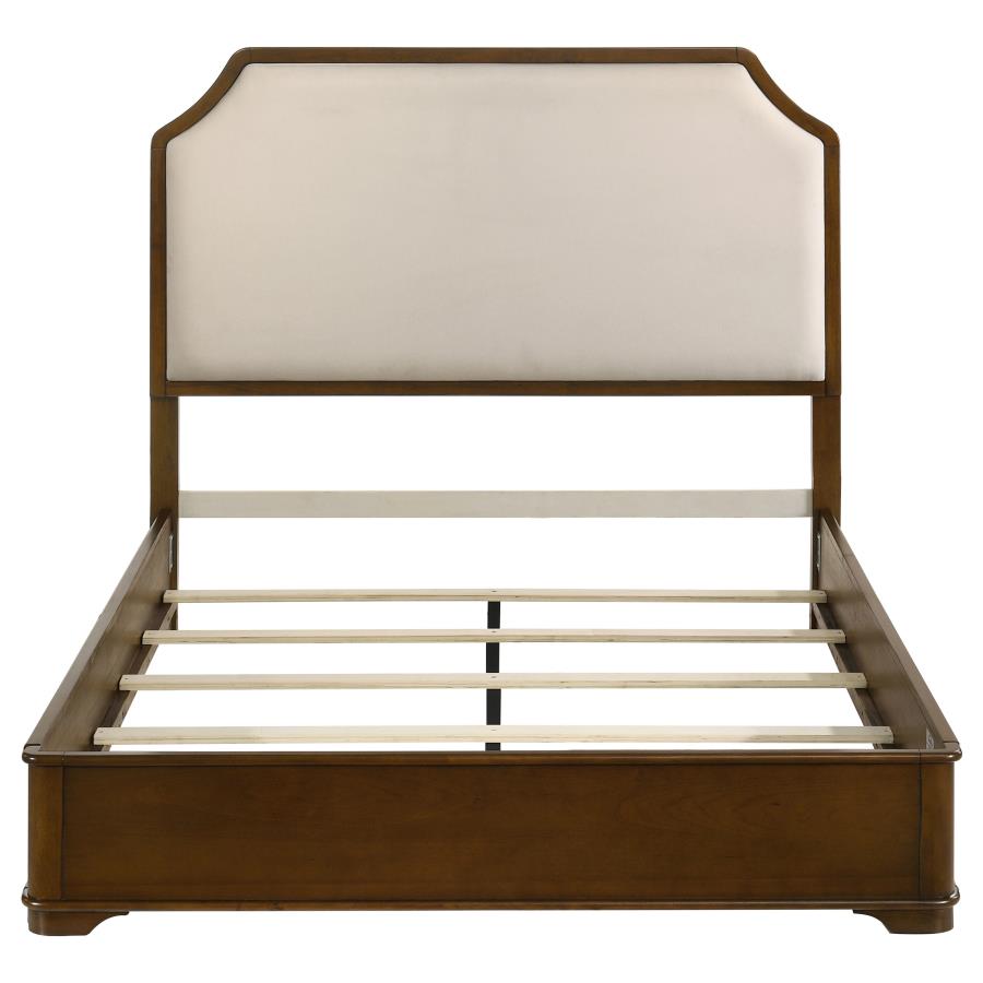 Garland Upholstered Panel Bed, Brown Cherry and Cream – view 4