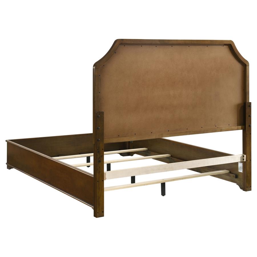 Garland Upholstered Panel Bed, Brown Cherry and Cream – view 5