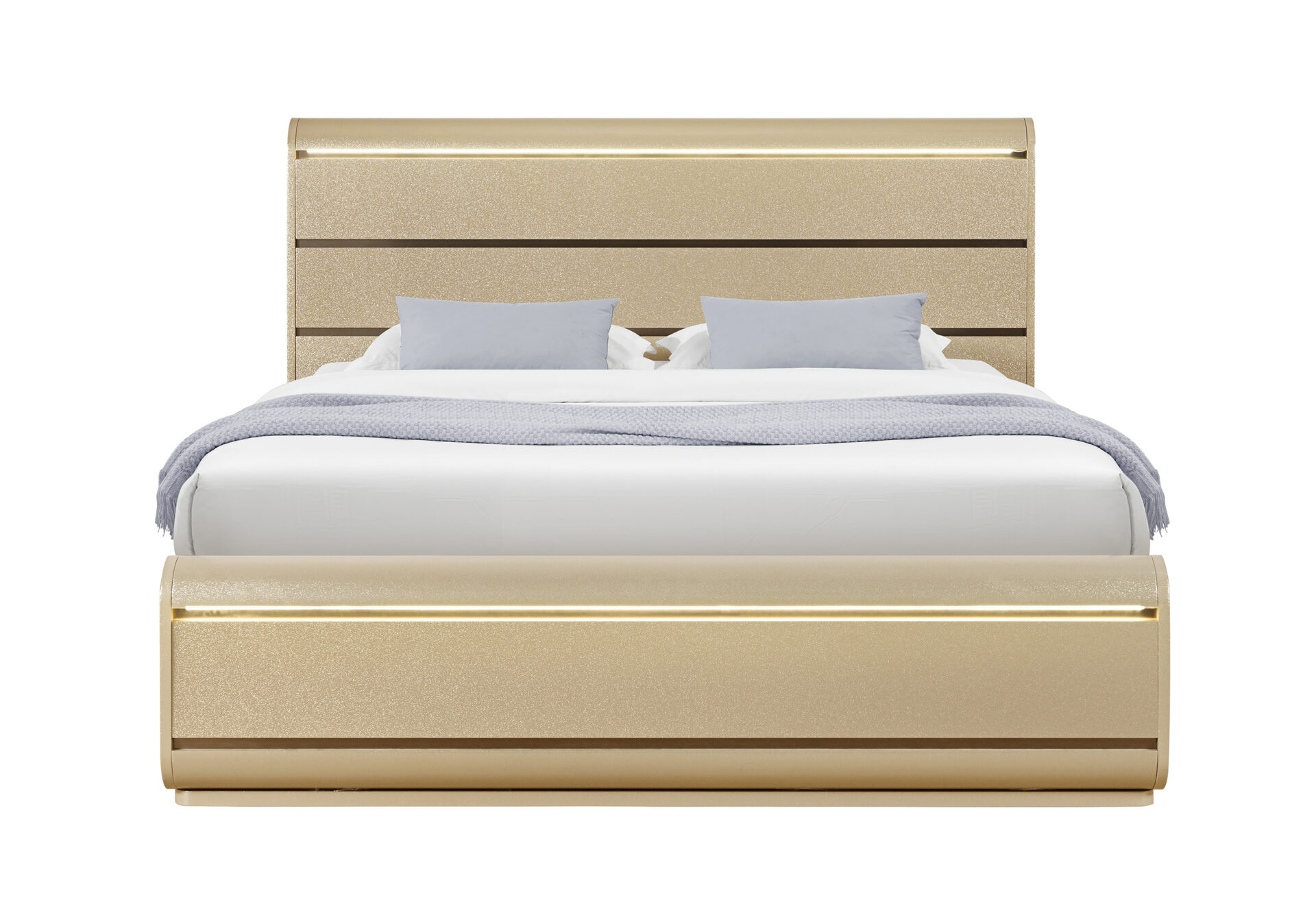Genesis Bed with LED, Gold – view 1