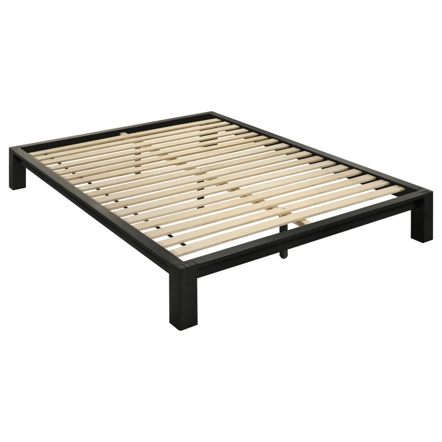 Gislen Wood Platform Bed Base, Black – view 2