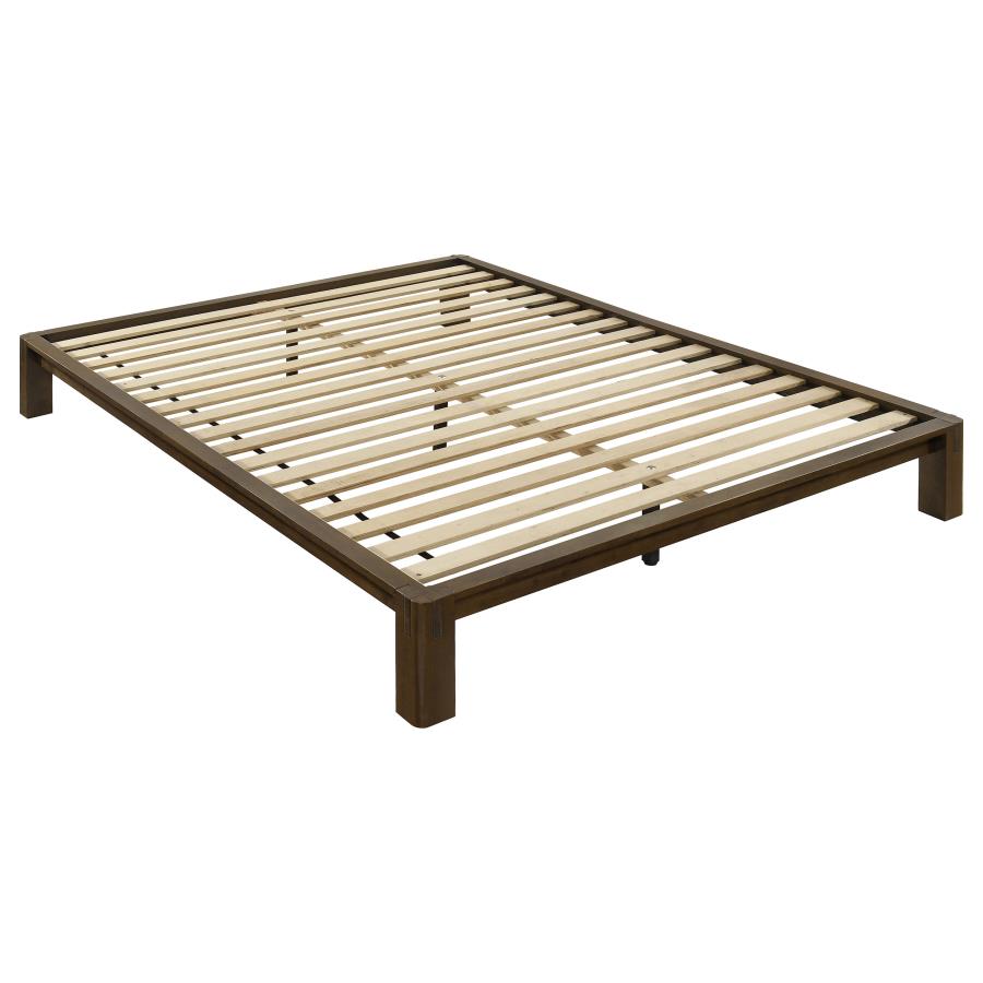 Gislen Wood Platform Bed Base, Walnut – view 2