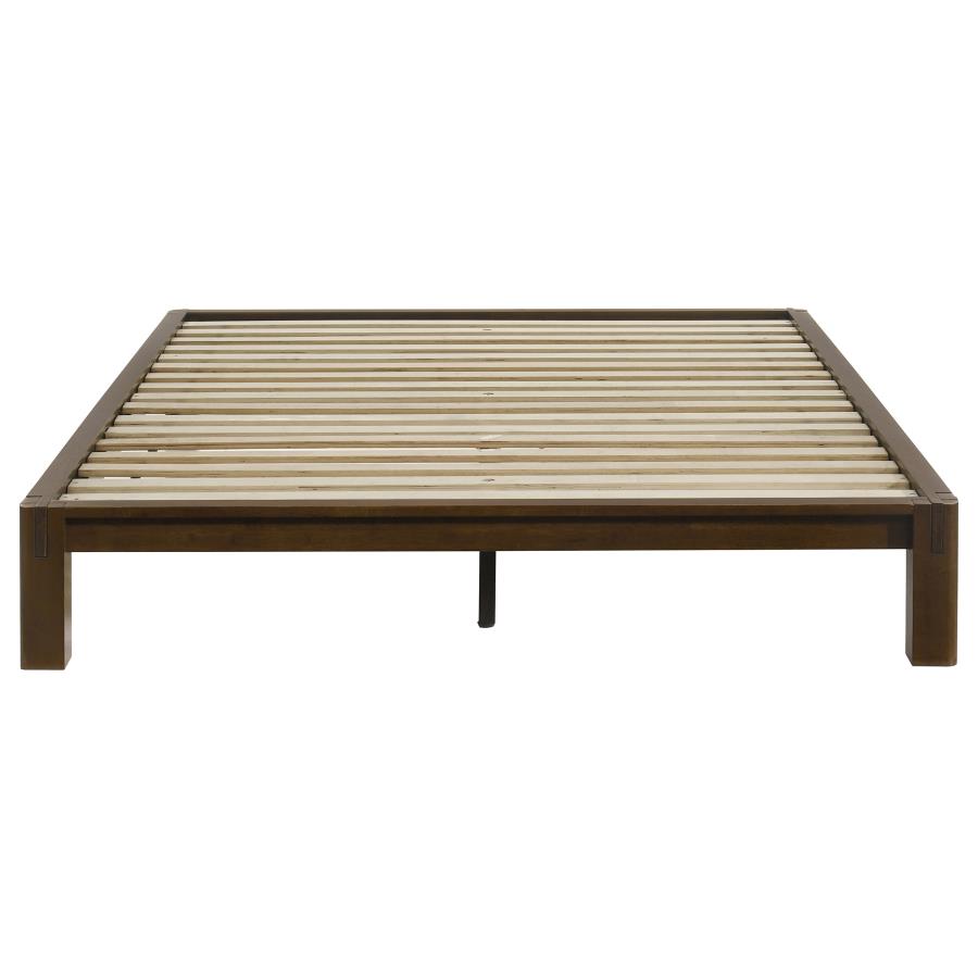 Gislen Wood Platform Bed Base, Walnut – view 3