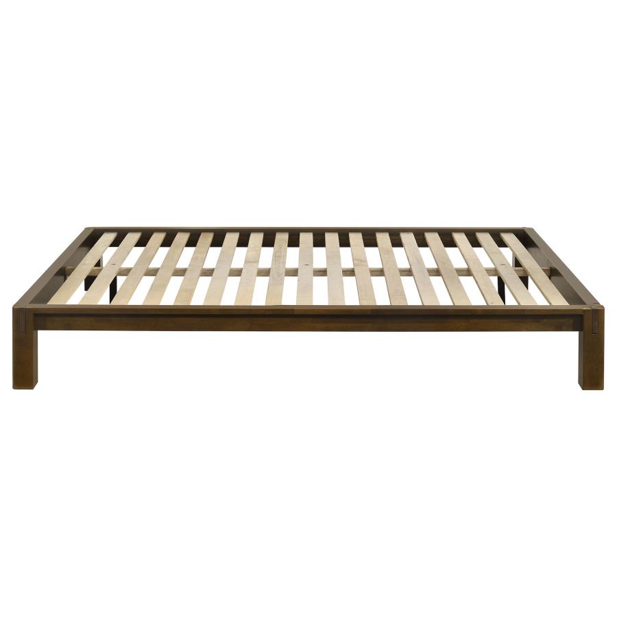 Gislen Wood Platform Bed Base, Walnut – view 4