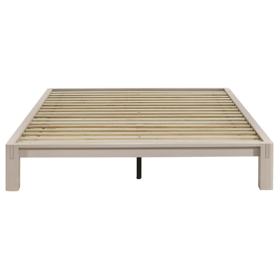 Gislen Wood Platform Bed Base, White – view 3