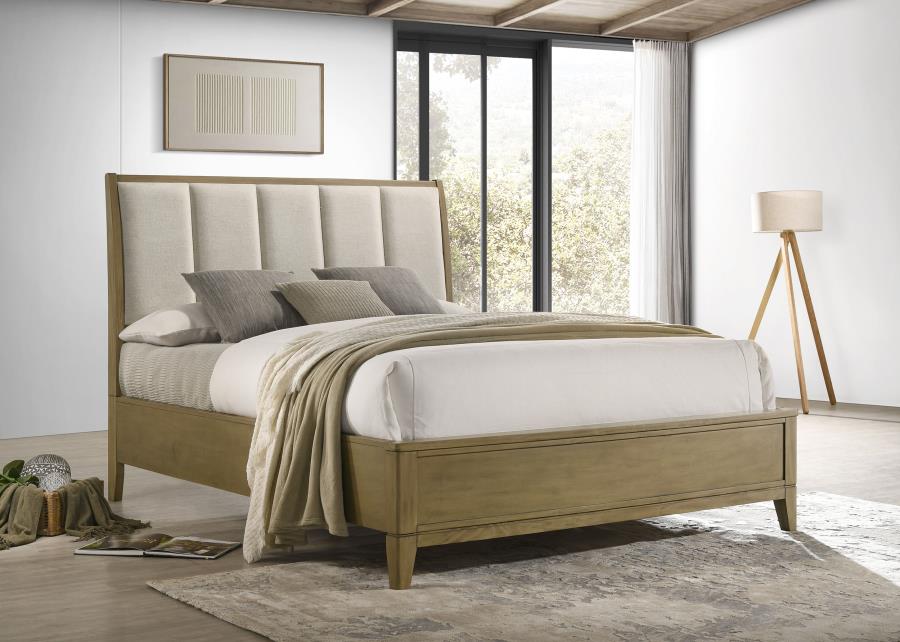 Granada Upholstered Panel Bed, Natural Pine – view 1
