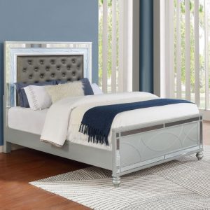 Gunnison Panel Bed with LED, Silver Metallic – view 1