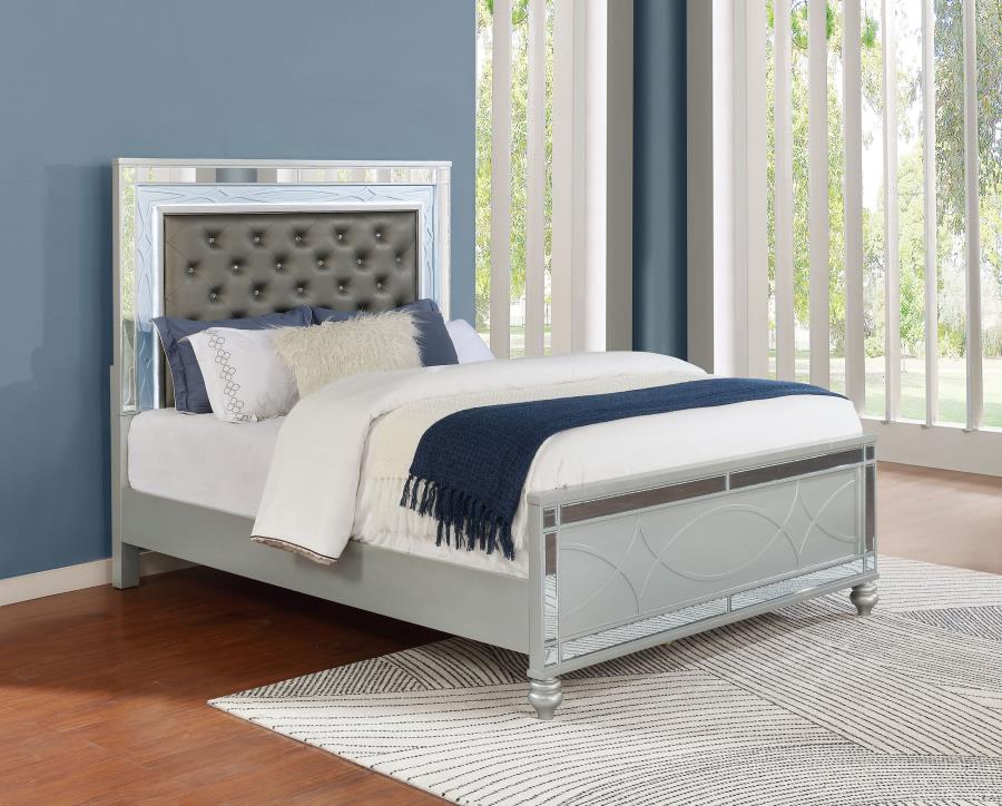 Gunnison Panel Bed with LED, Silver Metallic – view 1