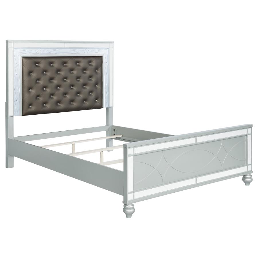 Gunnison Panel Bed with LED, Silver Metallic – view 2