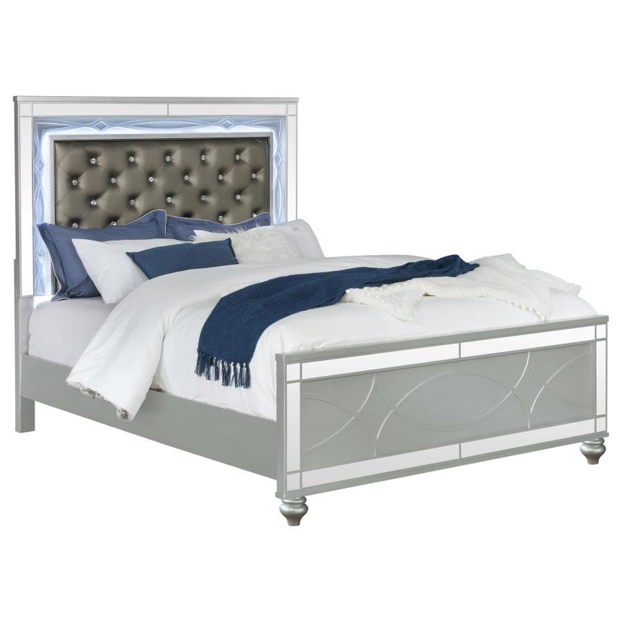 Gunnison Panel Bed with LED, Silver Metallic – view 3