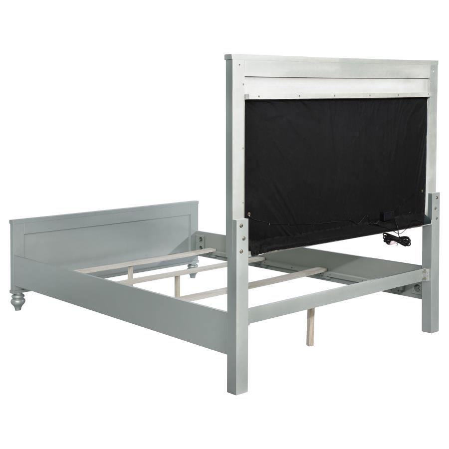 Gunnison Panel Bed with LED, Silver Metallic – view 4