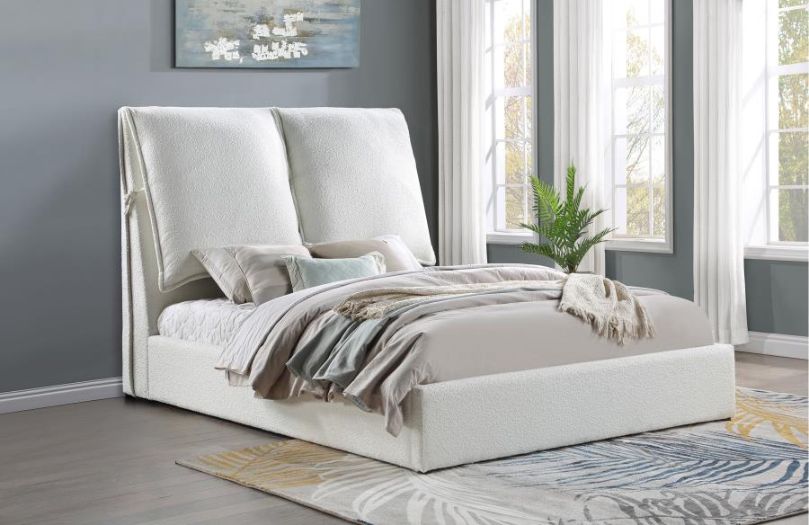 Gwendoline Upholstered Bed, White – view 1