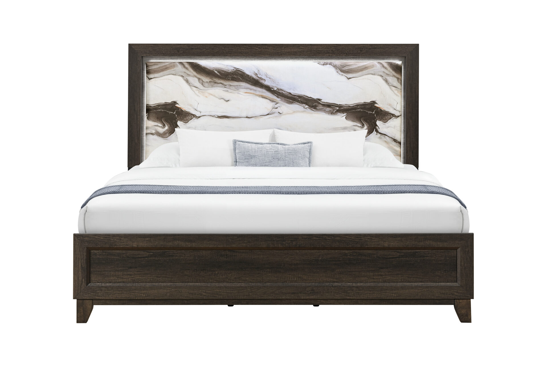 Harmony Bed with LED, Brown – view 1