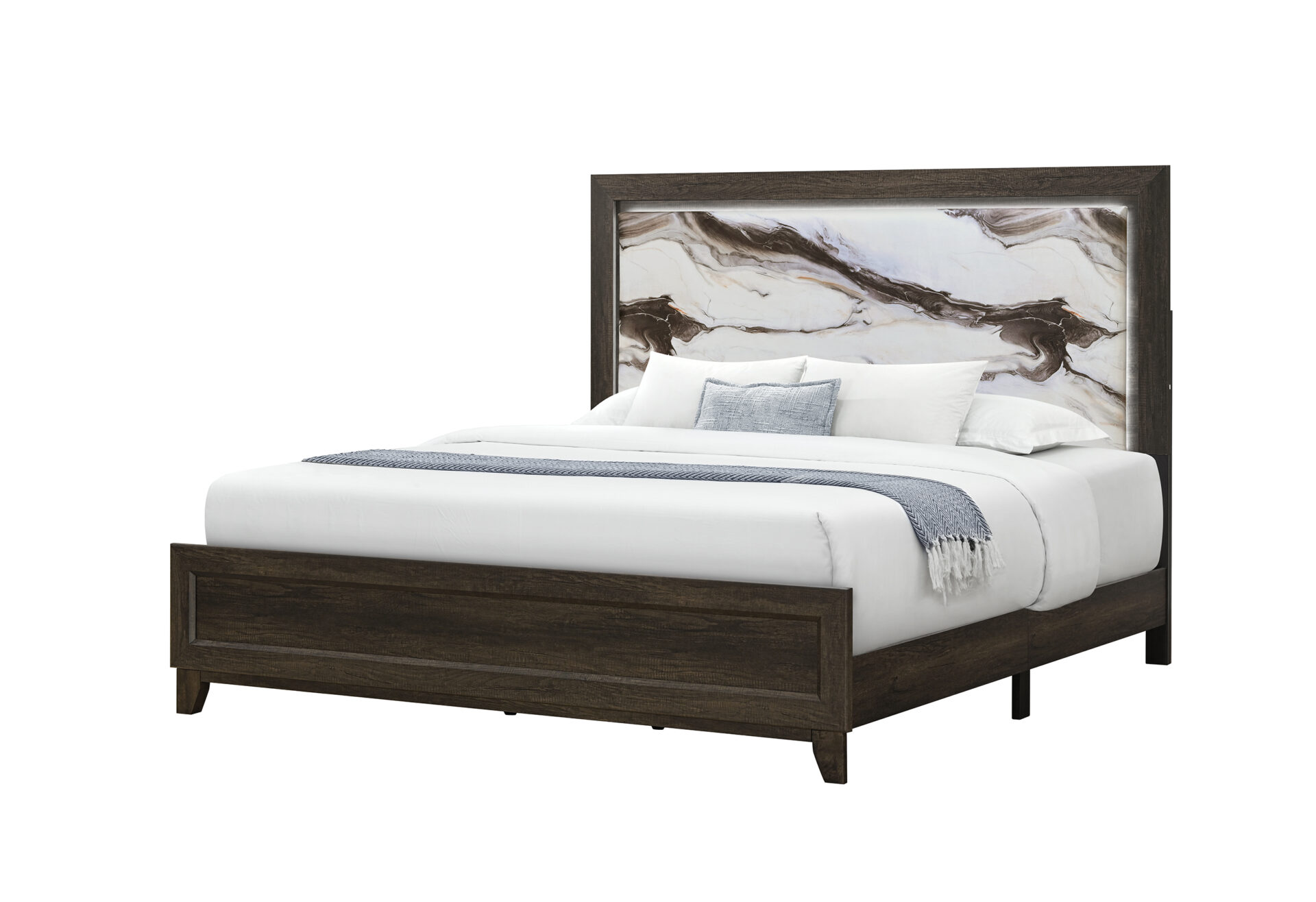 Harmony Bed with LED, Brown – view 2