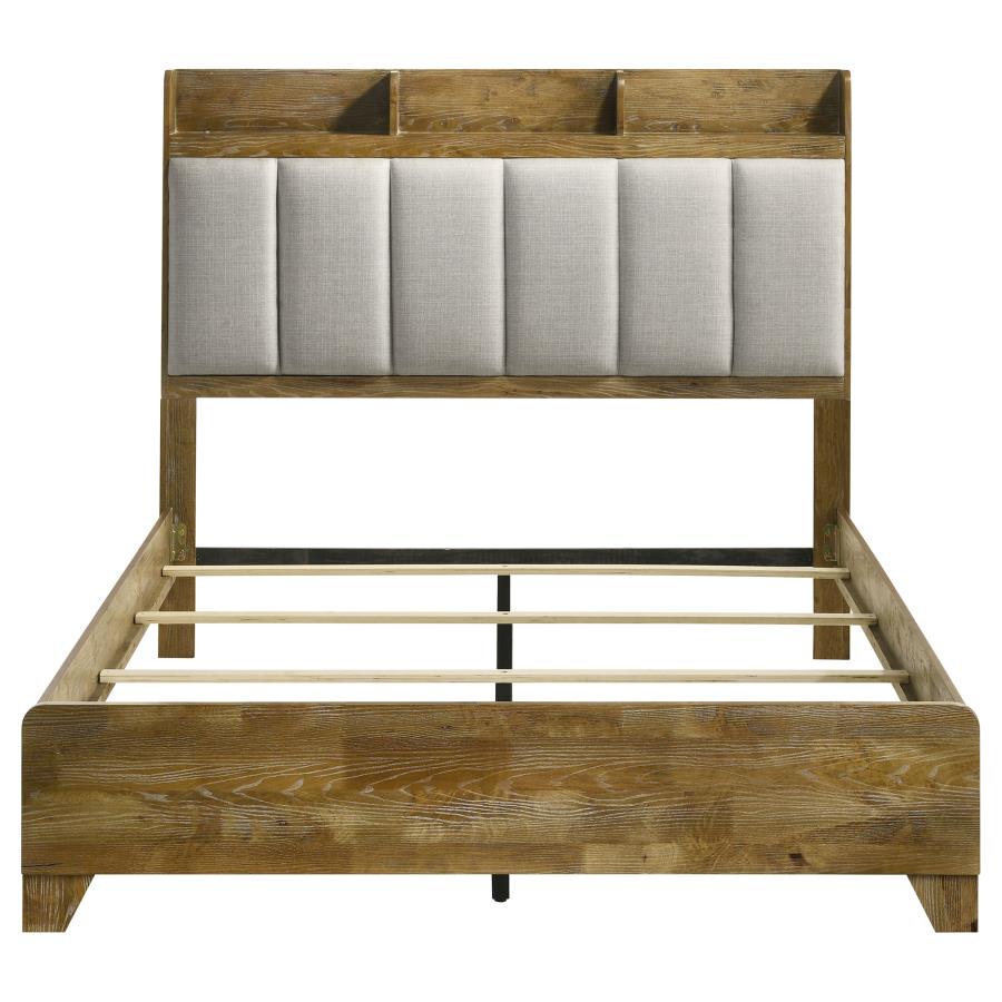 Henderson Bookcase Panel Bed, Medium Oak and Light Grey – view 4