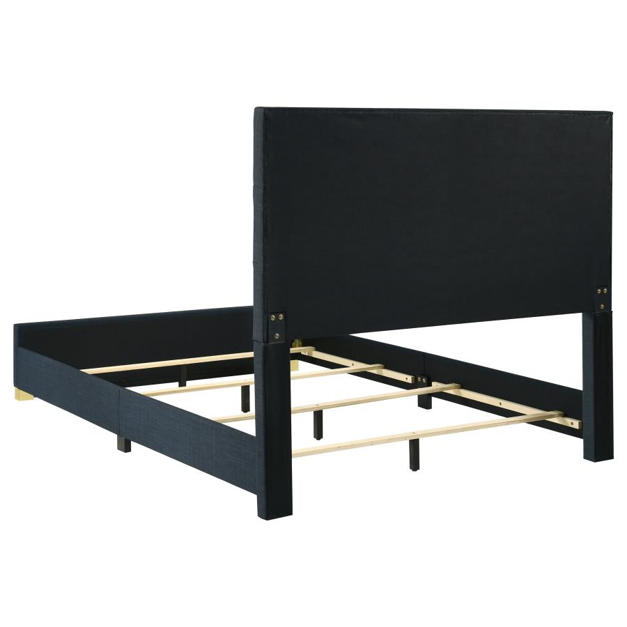 Ines Upholstered Panel Bed, Navy – view 5