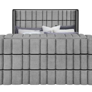 Isabella Bed with TV Lift, Speaker and Fireplace, Grey – view 1