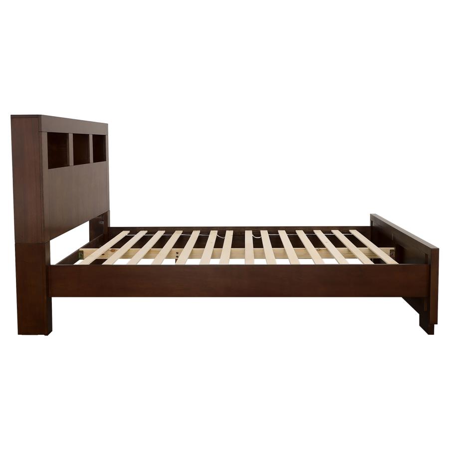 Jessica Bookcase Bed with LED, Cappuccino – view 5