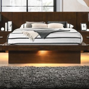 Jessica Platform Bed with LED, Cappuccino – view 1