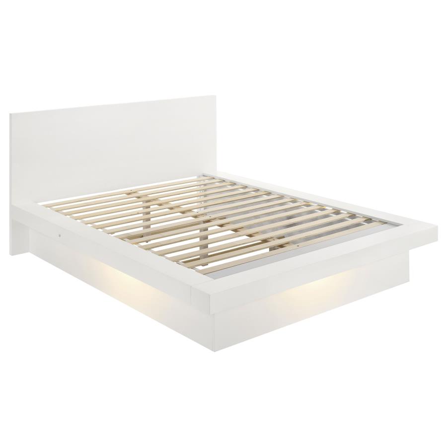 Jessica Platform Bed with LED, Snow White – view 2
