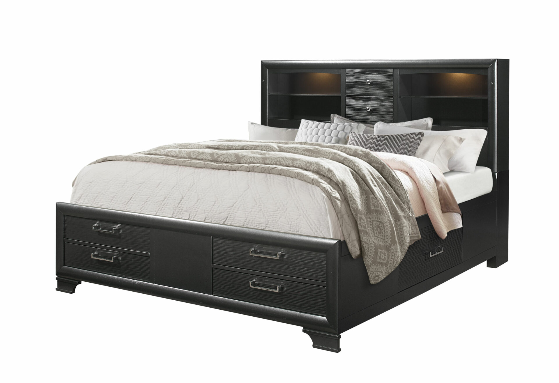 Jordyn Storage Platform Bed, Grey – view 2