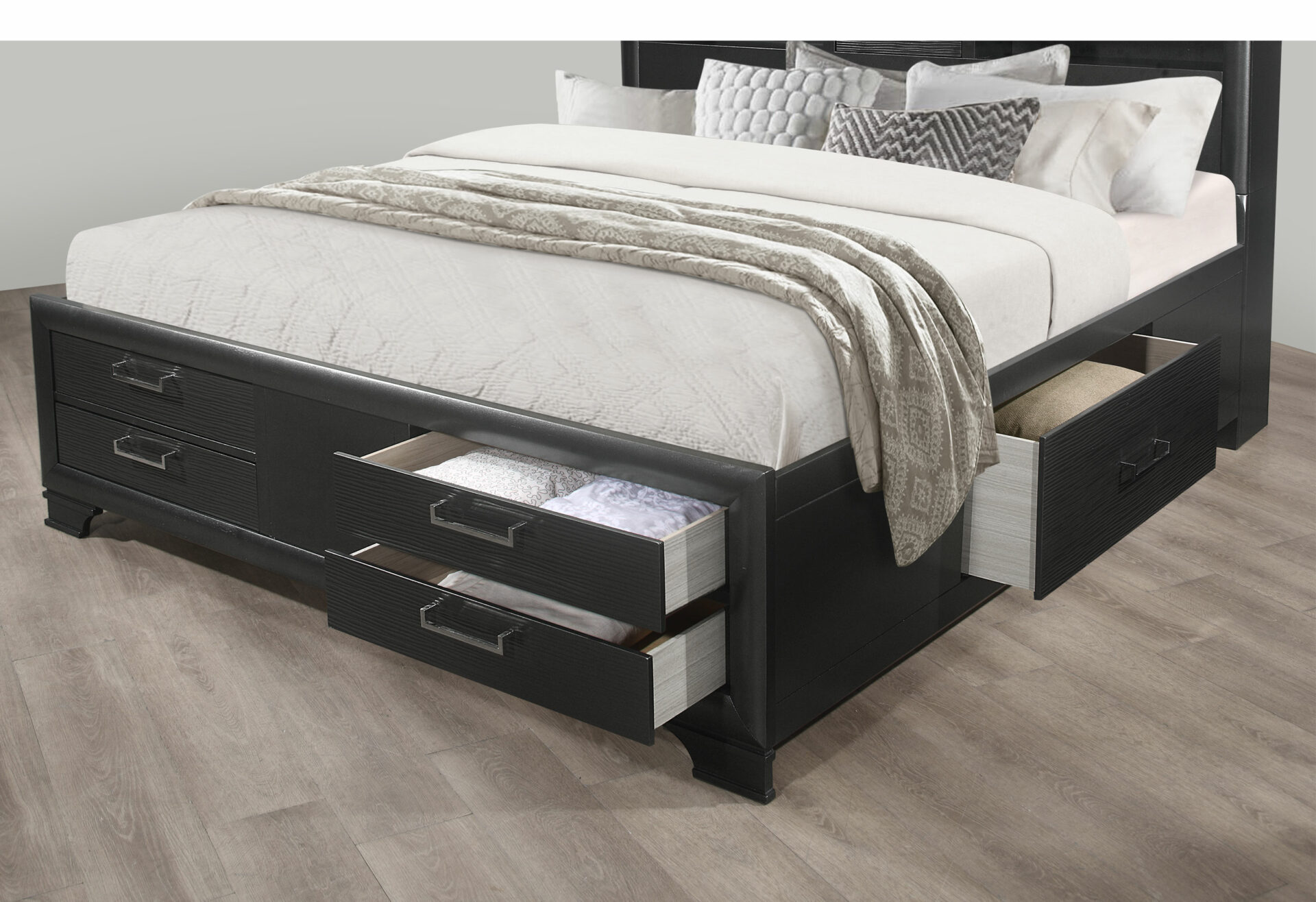 Jordyn Storage Platform Bed, Grey – view 3
