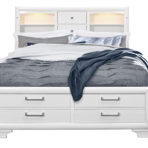 Jordyn Storage Platform Bed, White – view 1