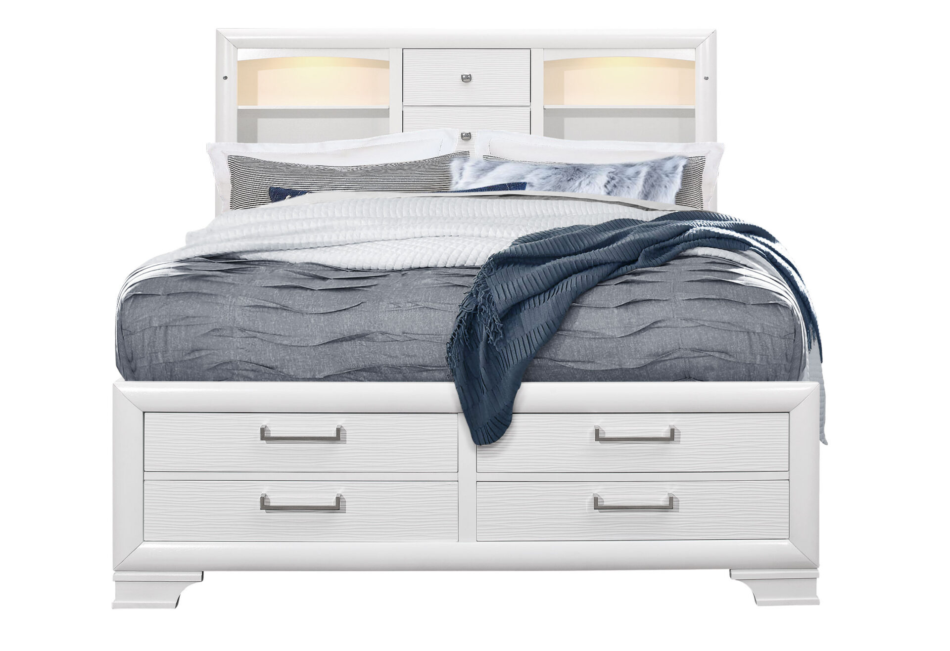 Jordyn Storage Platform Bed, White – view 1