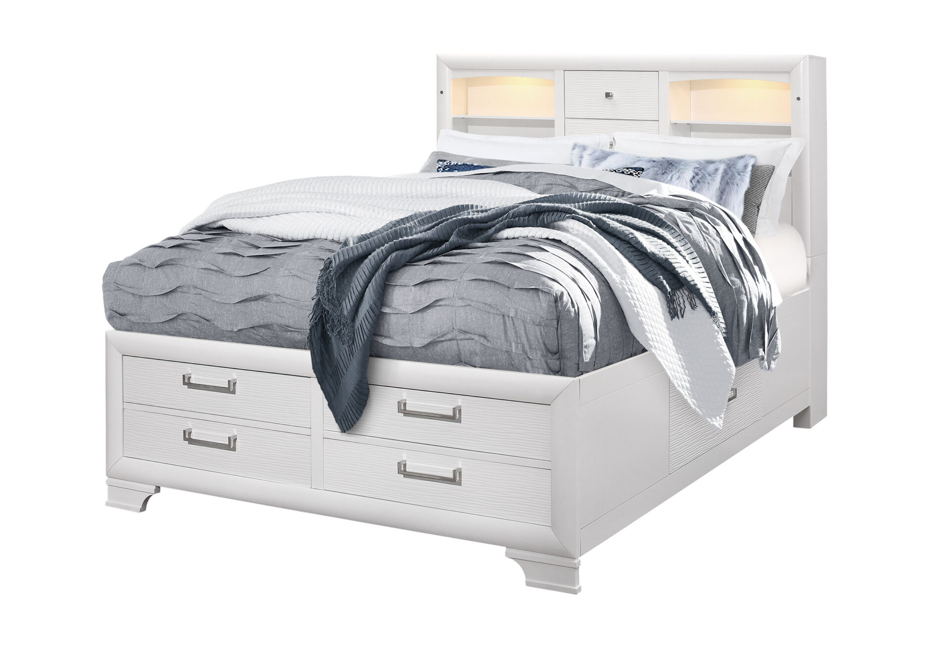 Jordyn Storage Platform Bed, White – view 2