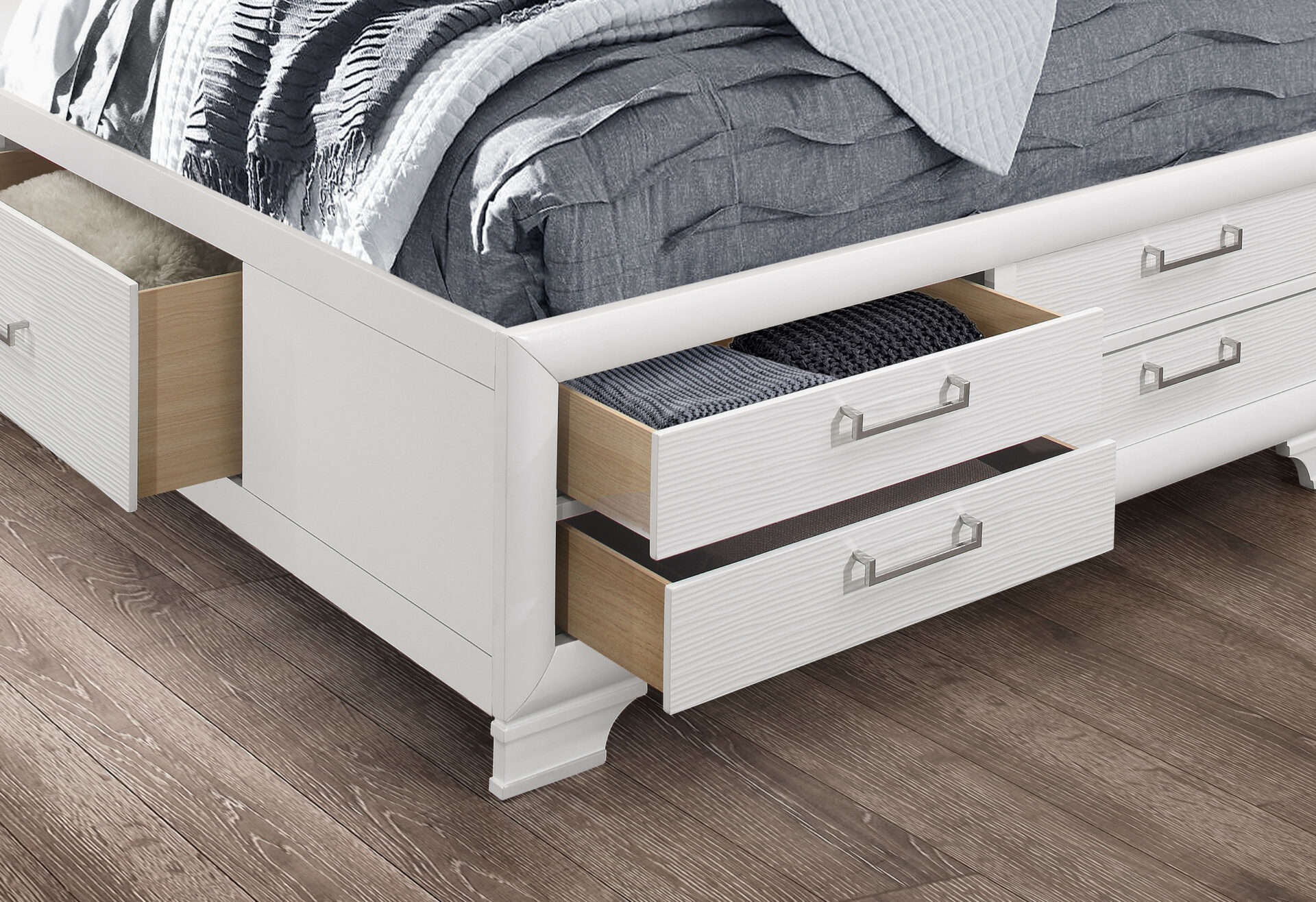 Jordyn Storage Platform Bed, White – view 4