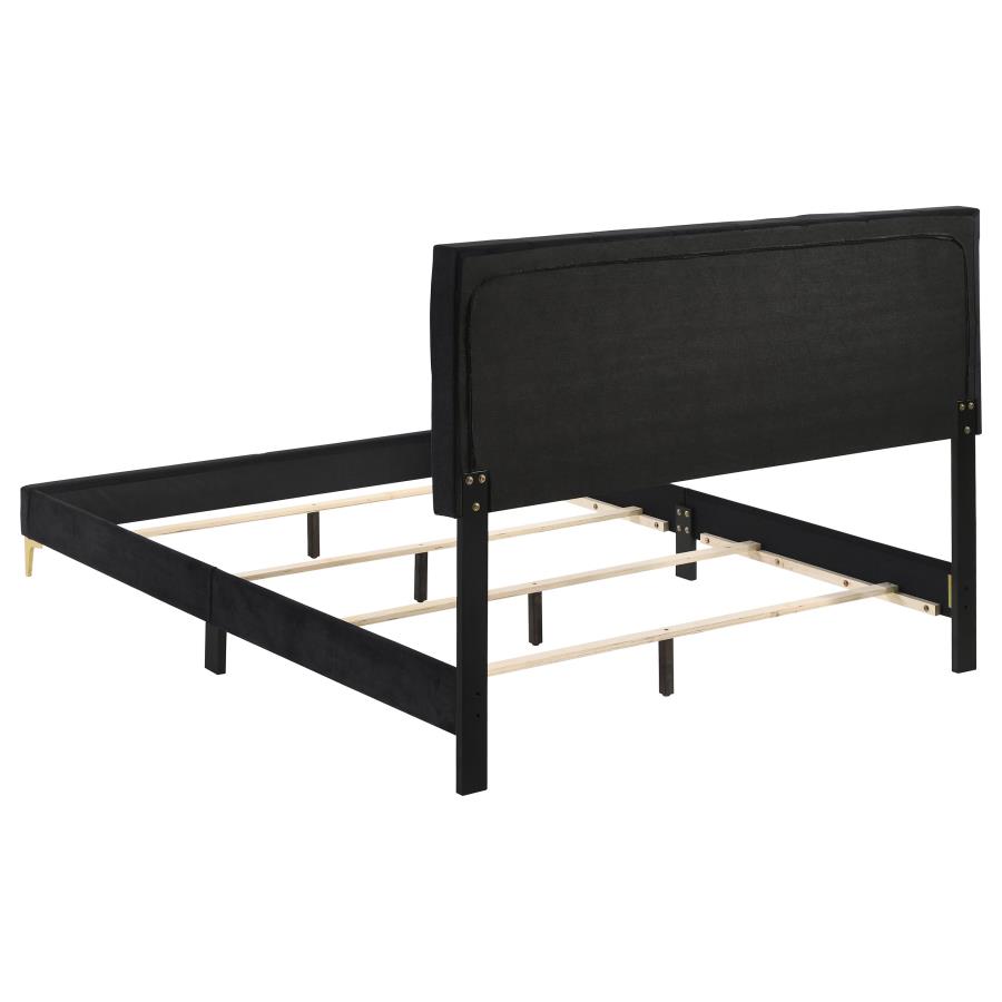 Kendall Upholstered Panel Bed, Black – view 4