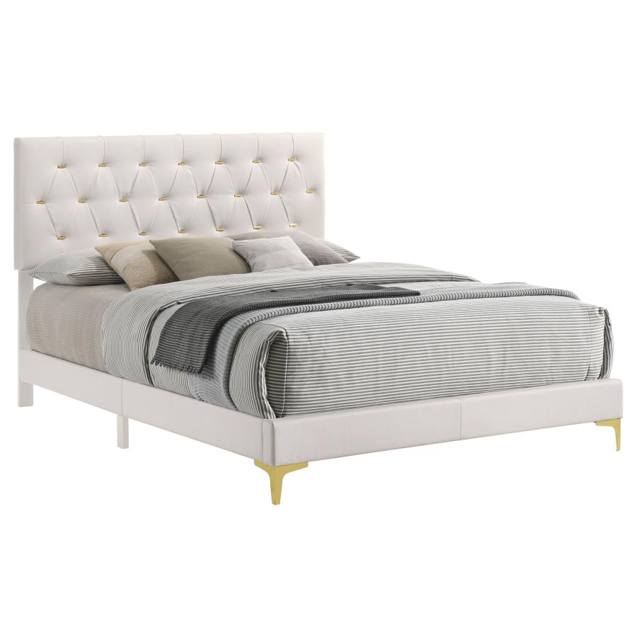 Kendall Upholstered Panel Bed, White – view 3