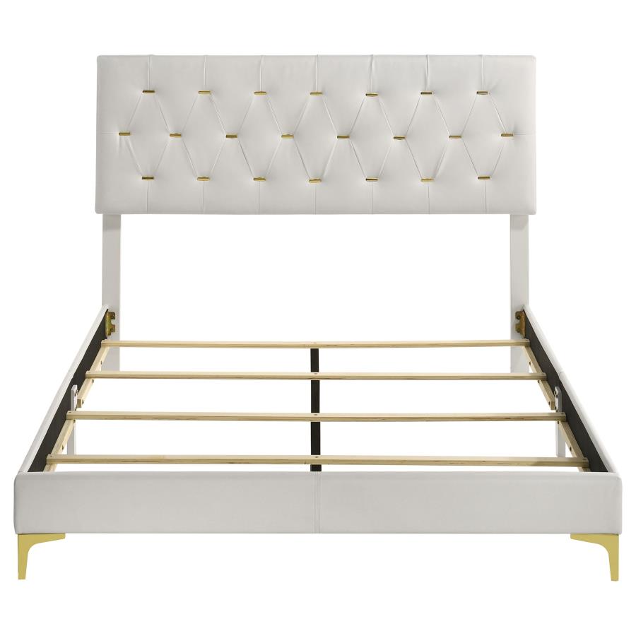 Kendall Upholstered Panel Bed, White – view 4