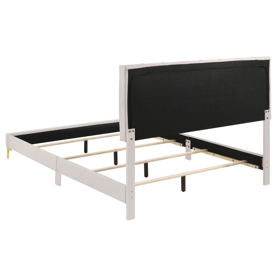 Kendall Upholstered Panel Bed, White – view 5