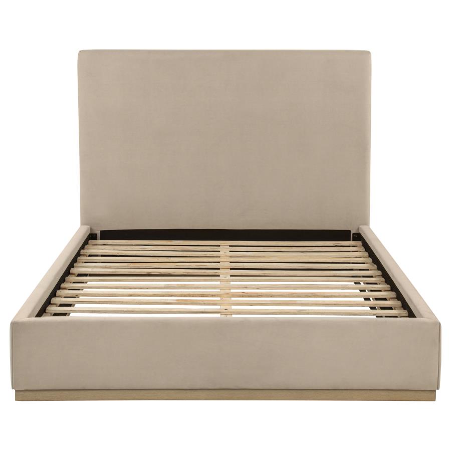 Knox Upholstered Platform Bed, Khaki – view 4