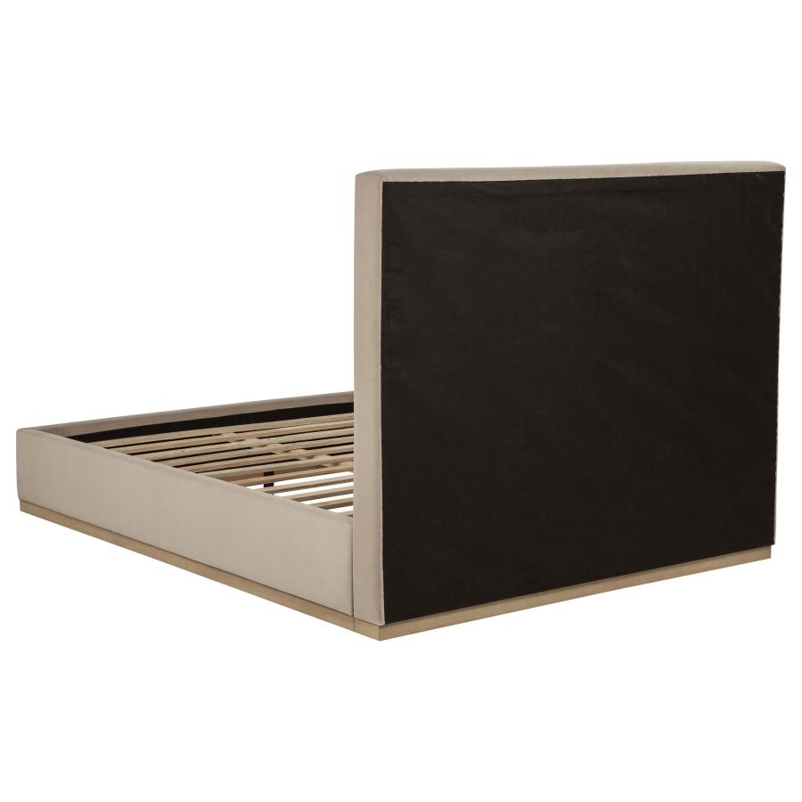 Knox Upholstered Platform Bed, Khaki – view 5