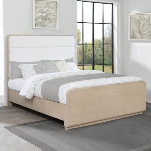 Ladera Upholstered Panel Bed, Light Elm – view 1