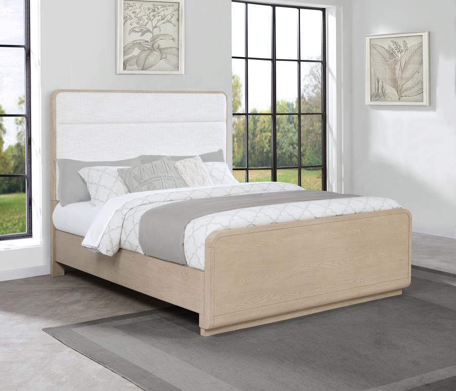 Ladera Upholstered Panel Bed, Light Elm – view 1