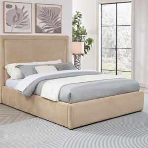 Lawson Upholstered Platform Bed, Light Saddle – view 1