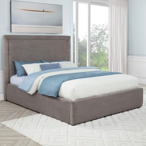 Lawson Upholstered Platform Bed, Mushroom – view 1