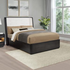 Leandro Wingback Bed, Burnished Black – view 1