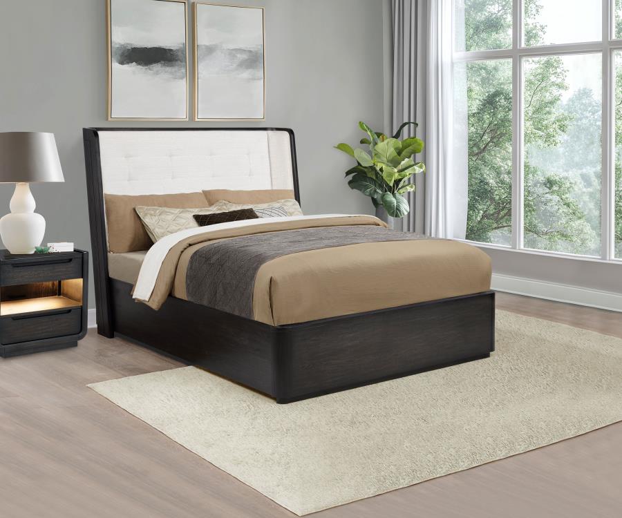 Leandro Wingback Bed, Burnished Black – view 1