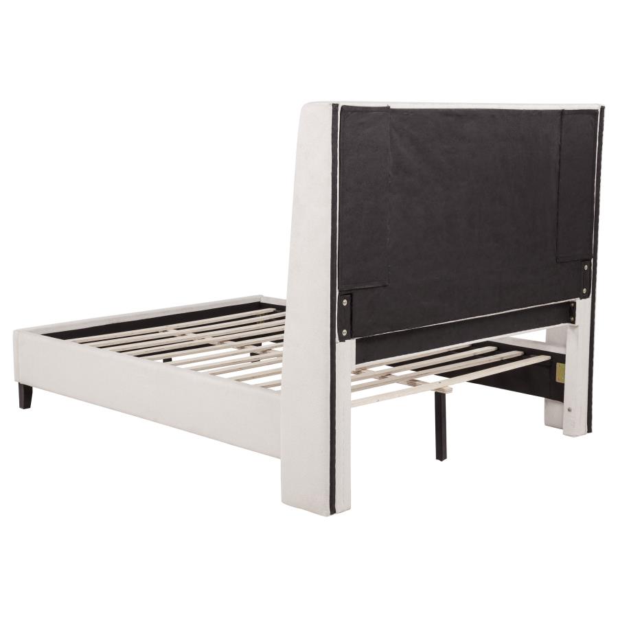 Leslie Tufted Wingback Platform Bed, Beige – view 5