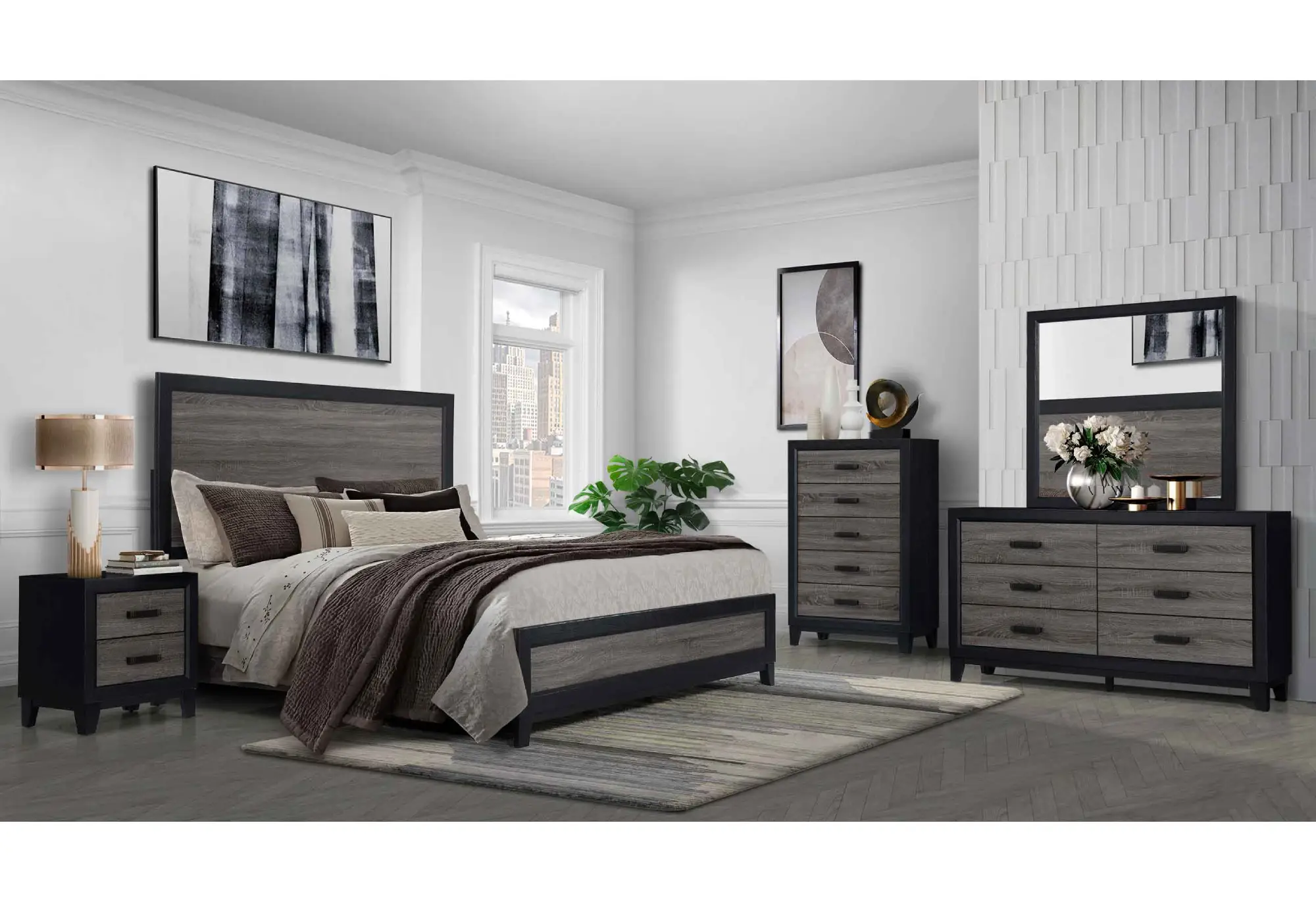 Lisbon Bed, Grey/Black – view 6