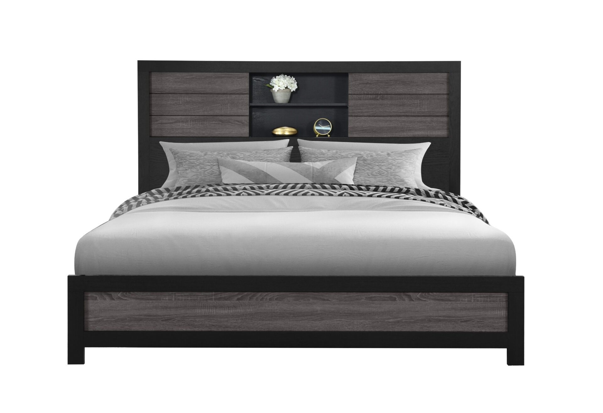 Lisbon Bookcase Bed, Grey/Black – view 1