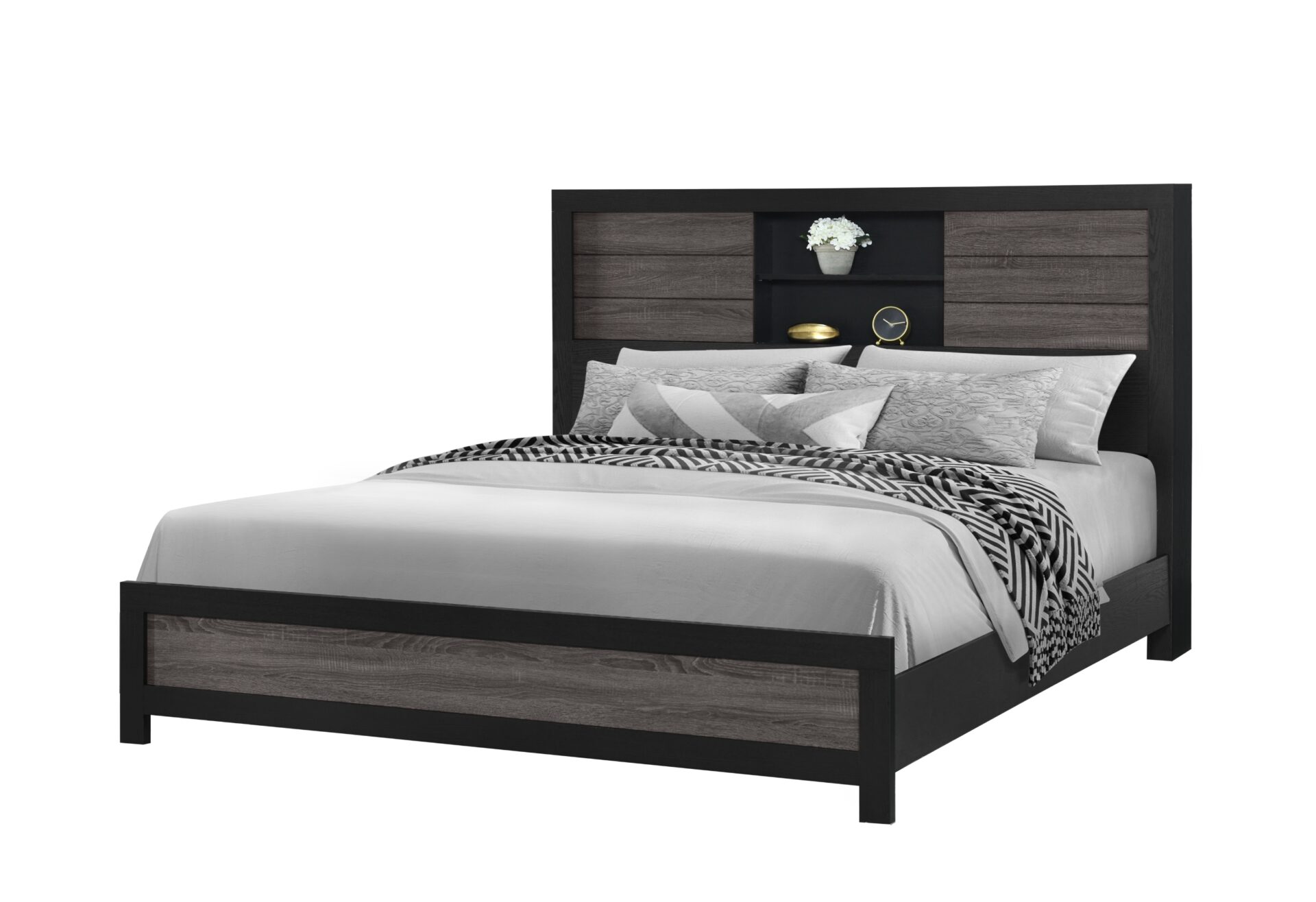 Lisbon Bookcase Bed, Grey/Black – view 2