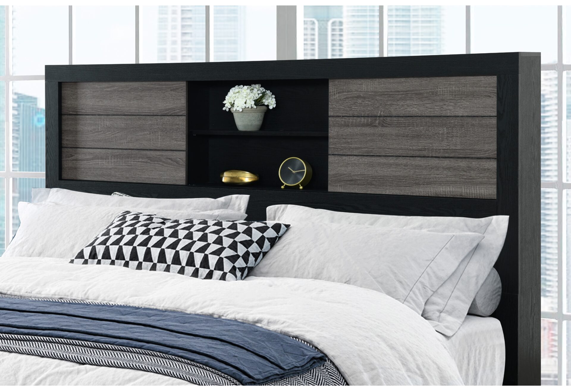 Lisbon Bookcase Bed, Grey/Black – view 3