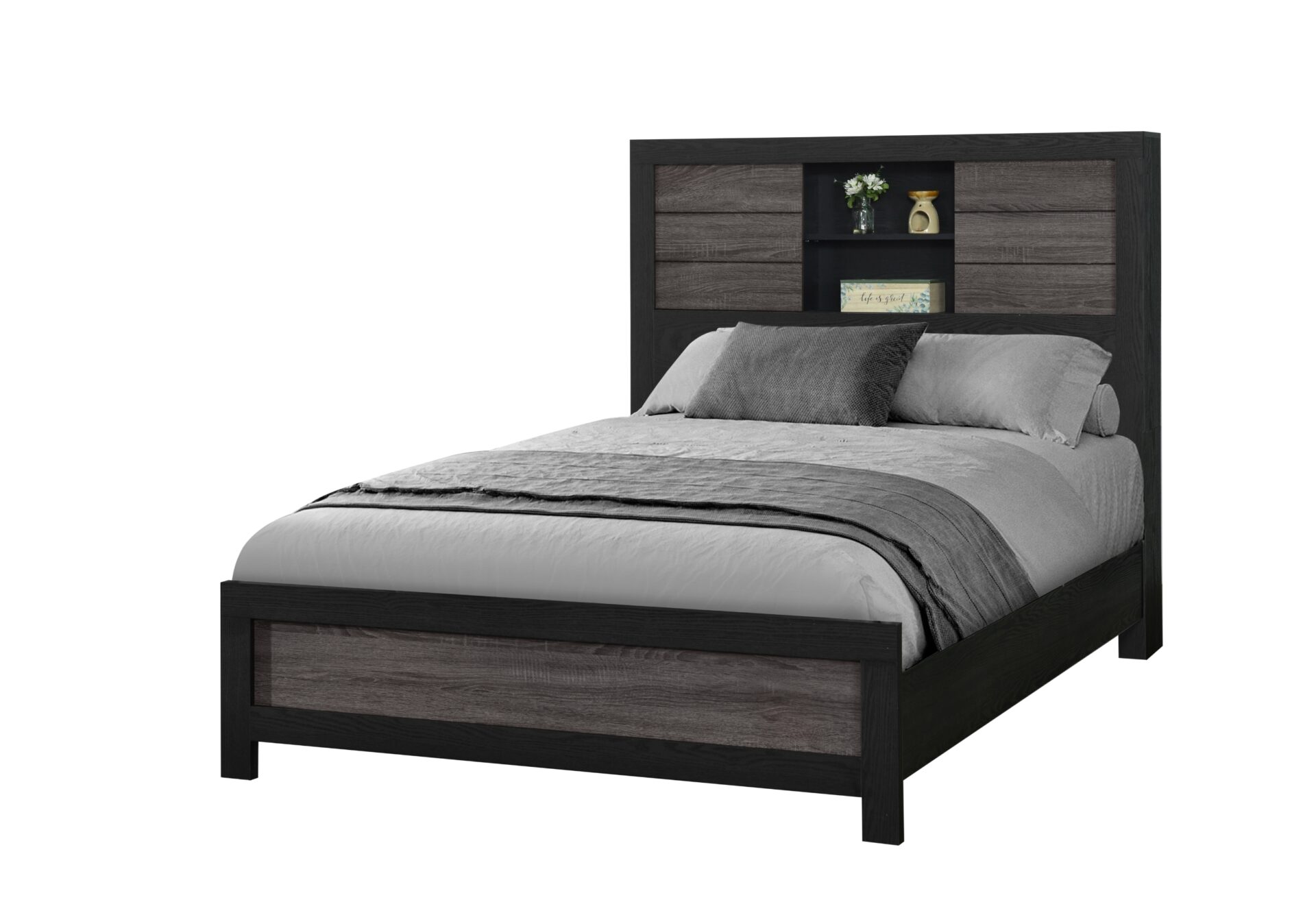 Lisbon Bookcase Bed, Grey/Black – view 6