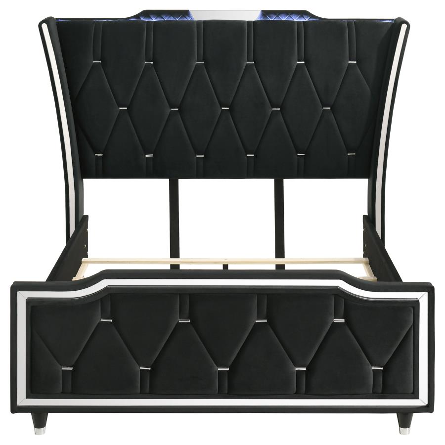 Lorient Wingback Bed with LED, Black – view 4
